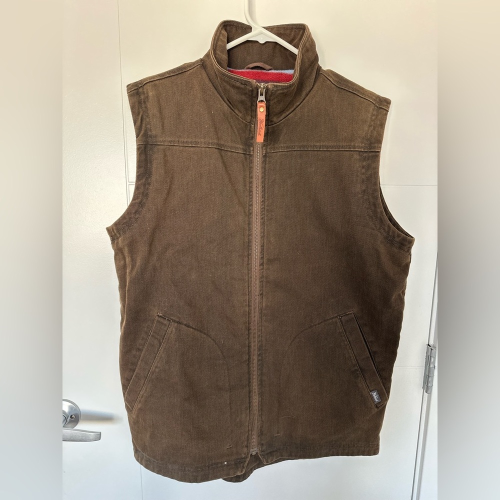 Vintage Woolrich Canvas Fleece-Lined Vest  | Cotton Workwear Outdoor Vest